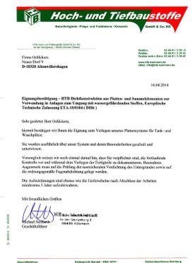 Zertifikat -Firma Oehlckers Landschaftspflege und Dienstleistungsbetrieb aus Ahrenshagen-Daskow