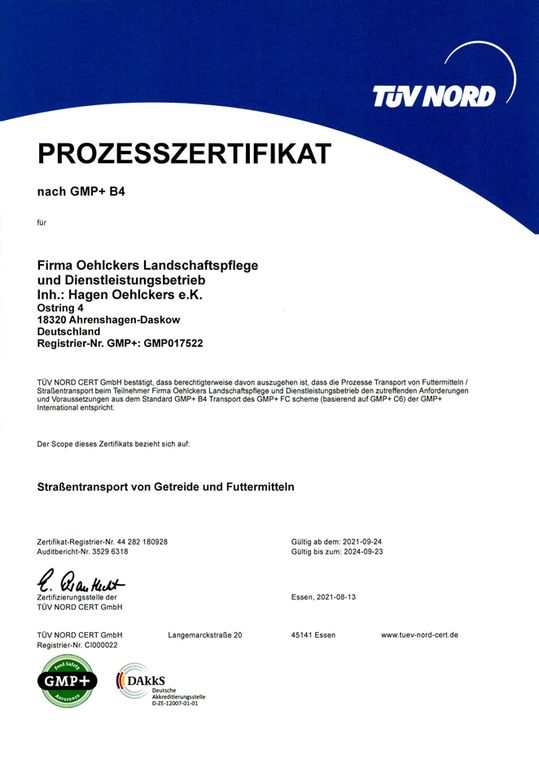 GMP Zertifikat 2021