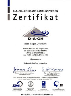 Zertifikat Dichtheitsprüfung